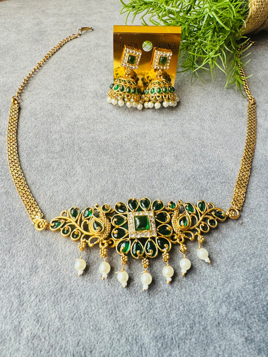 Peackcok - Choker with earings