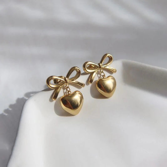 Bow Heart Earring